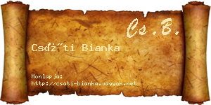 Csáti Bianka névjegykártya