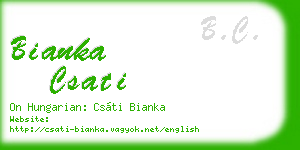 bianka csati business card